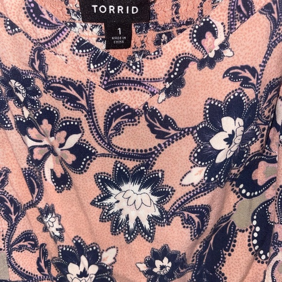Torrid Pink Floral Adjustable Straps Sundress size 1X - Picture 2 of 4